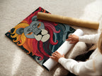A woman is carefully rolling a fine art poster paper. The poster paper is high-quality. She is ensuring the artwork is protected. The artwork is being prepared for framing. This preserves the poster's integrity during handling.