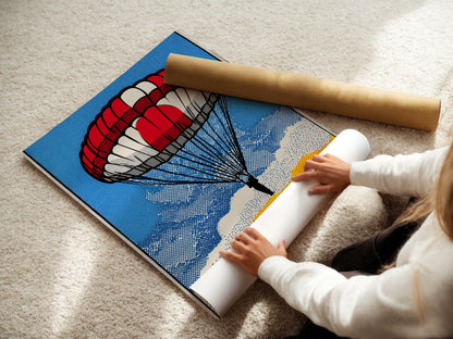 A woman is carefully rolling a fine art poster paper. The fine art poster paper ensures high-quality prints. It is perfect for preserving artwork. High-quality paper protects artwork. This paper enhances the colors and details of any image. Explore fine art poster paper options.