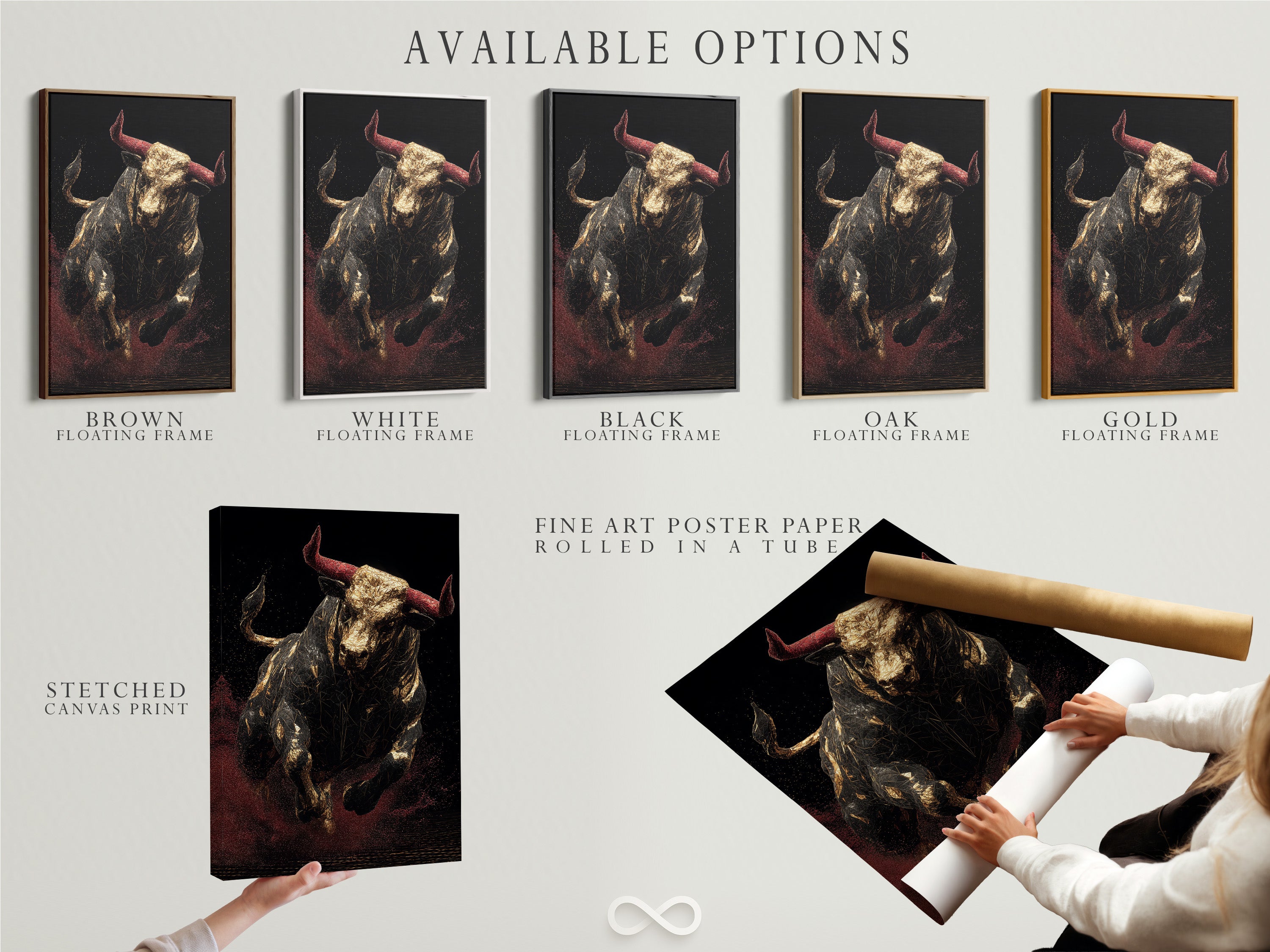 Explore available options for artwork display. Choose from a stretched canvas print. Consider fine art poster paper. Opt for a sleek floating frame. These options cater to various preferences. Enhance your art with these stylish choices. Select the perfect presentation for your artwork.