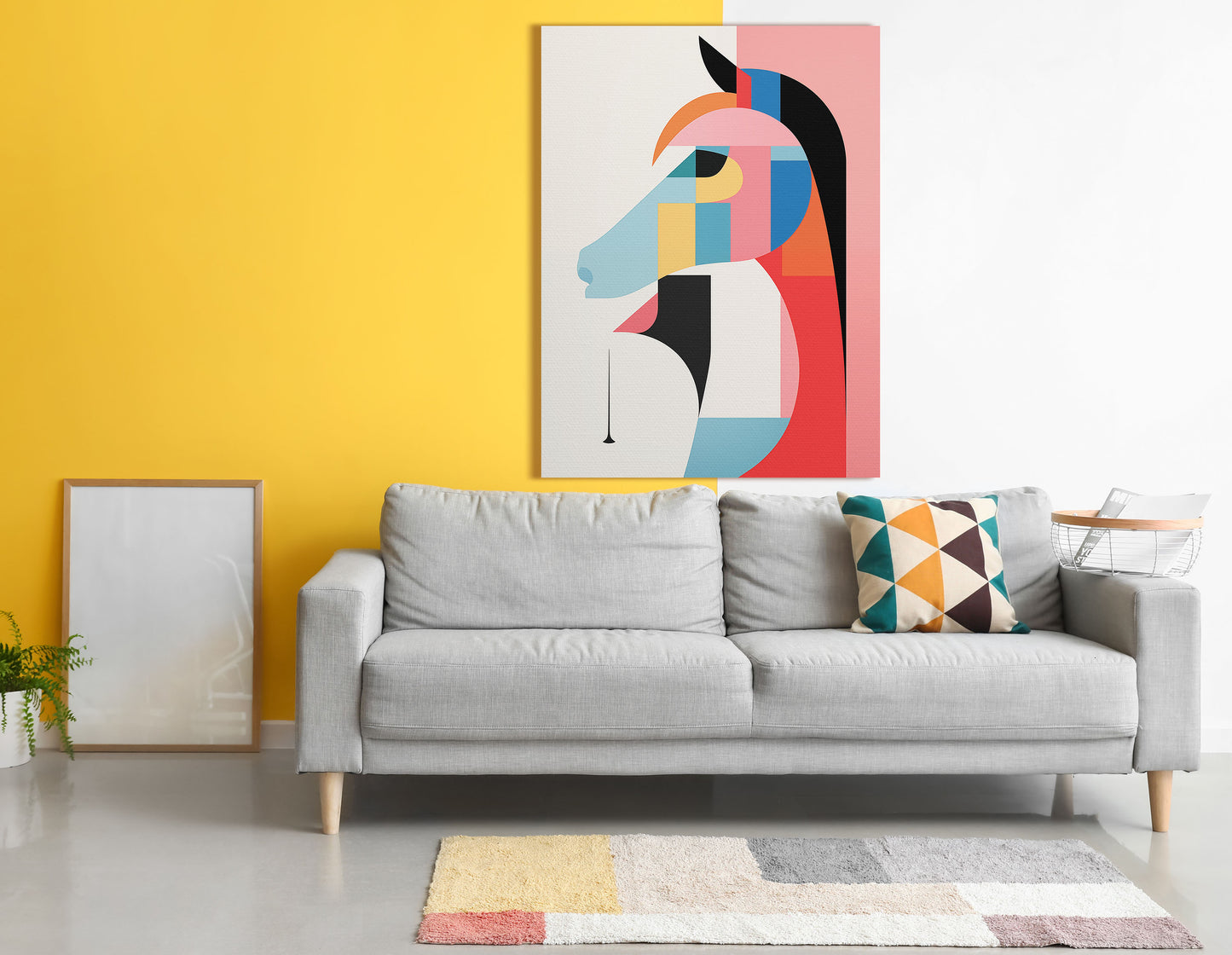 Contemporary Geometric Horse Silhouette - Canvas Print