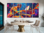Levendige Pianist Canvas Print - Gedurfde Kleurspat Pianokunst, Opvallende Jazzmuziekdecoratie