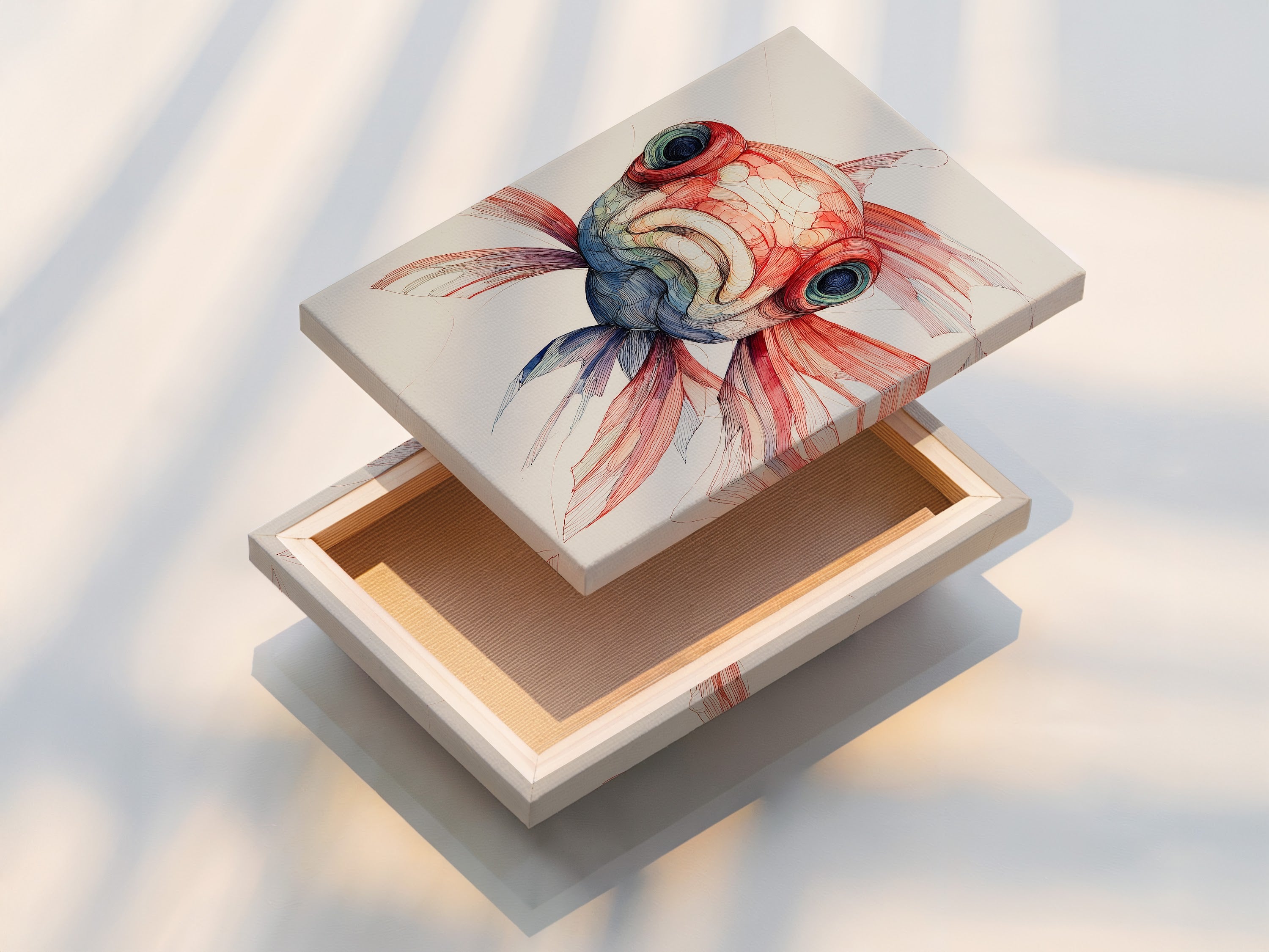 A stretched canvas print is displayed. The canvas is stretched perfectly. It is ready to hang and enjoy. The texture of the canvas adds depth to the artwork. This makes it a durable and visually appealing option for displaying art in your home or office.