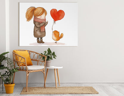 Child Love Balloon Canvas Print