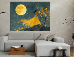 Musa otoñal iluminada por la luna - Lienzo impreso