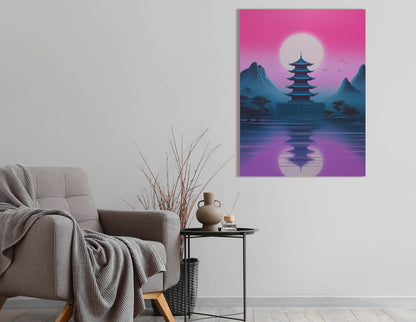 Pagoda Moon Wall Art