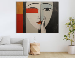 Abstract Geometric Face - Canvas Print