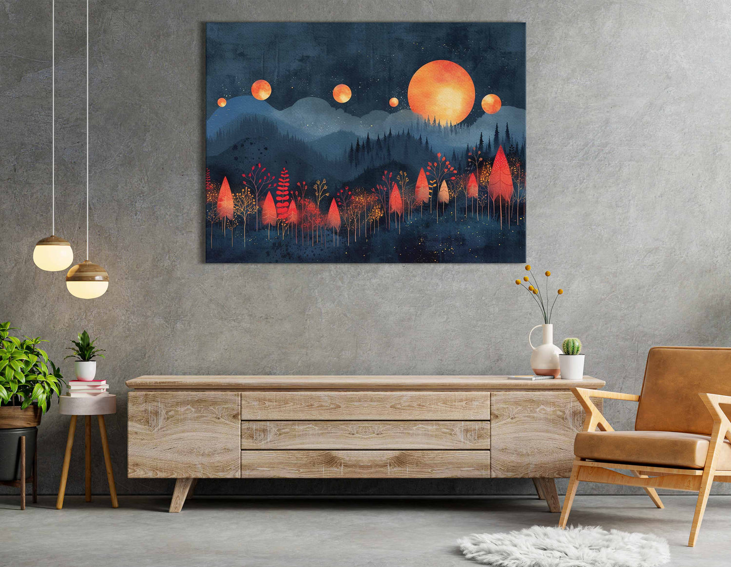 Magical Woodland Nighttime - Canvas Print