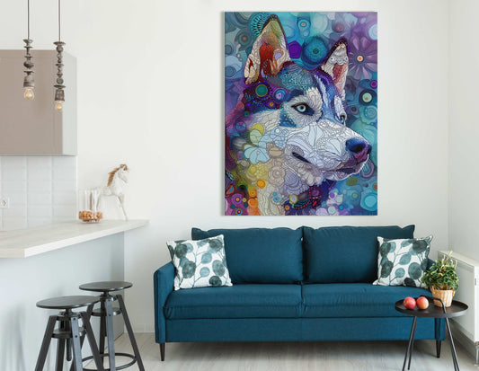 Wall Art Fractal Husky