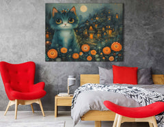 Whimsical Cat and Flower Garden Wall Decor