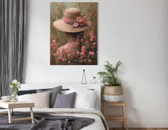 Lady in Flowered Hat - Canvas Print