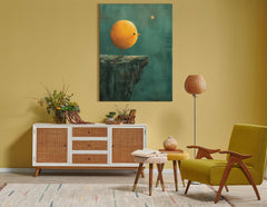 Oiseau jaune minimaliste - Impression sur toile