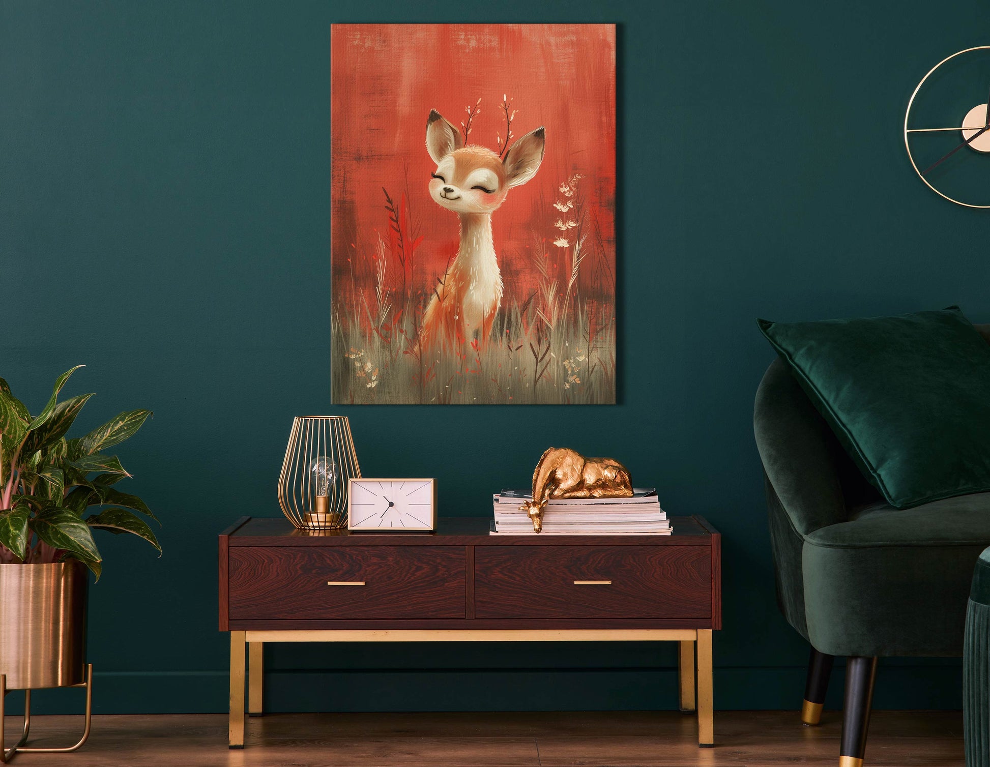 Smiling Deer Wall Print