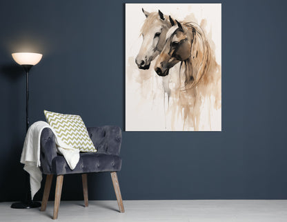 Minimalist Equine Love - Canvas Print