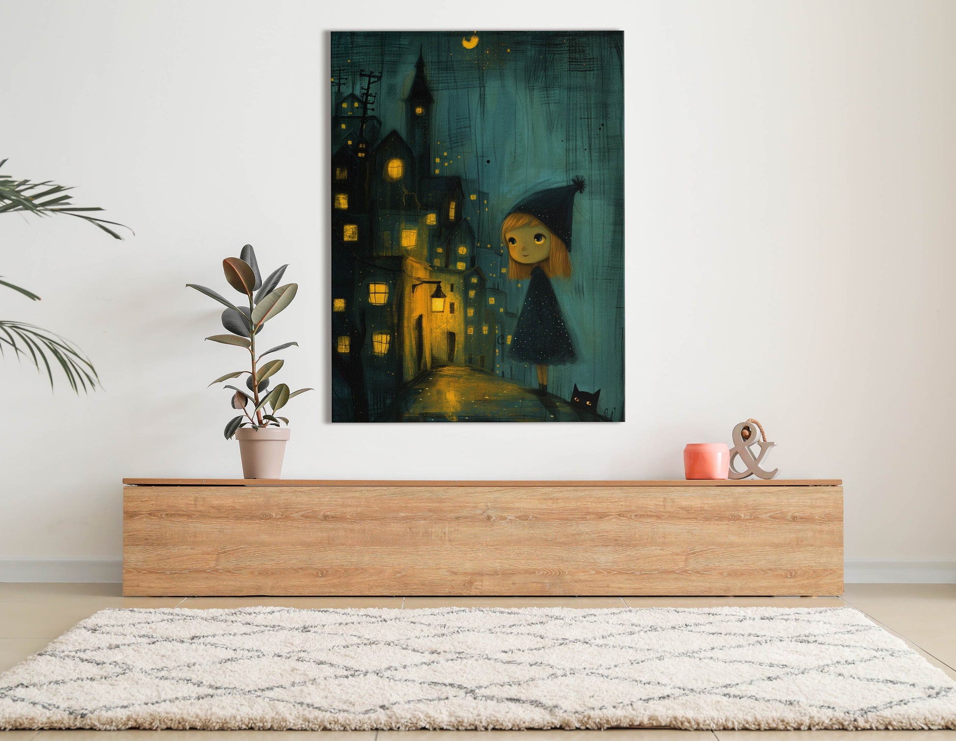   Golden Hue Town Wall Art