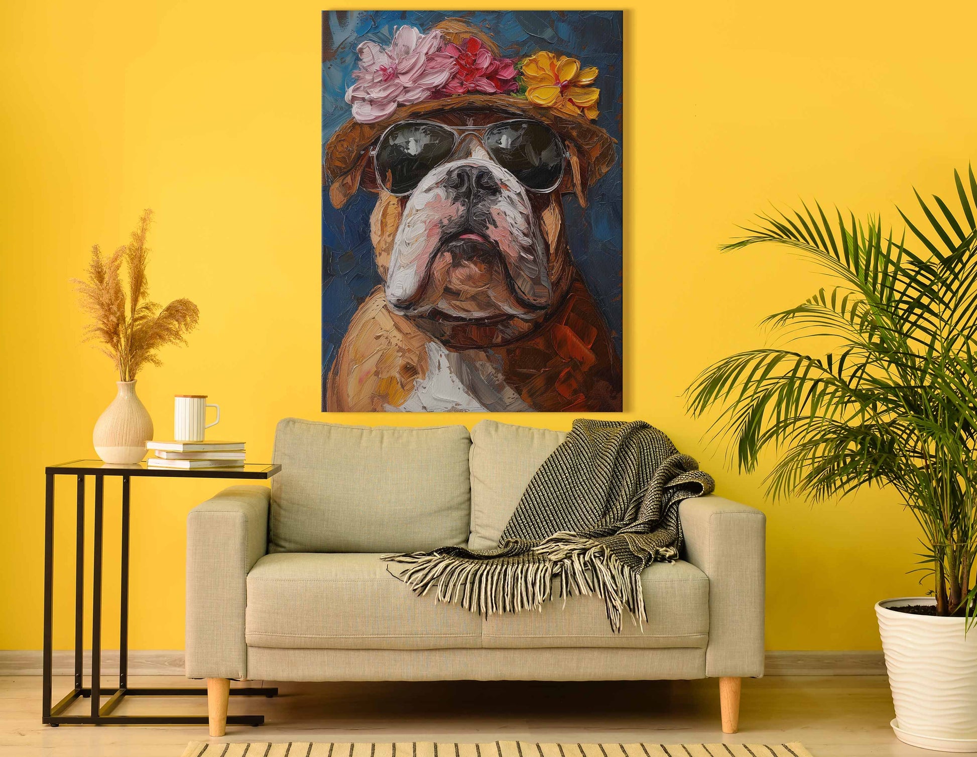 Flower Crown Dog Wall Art