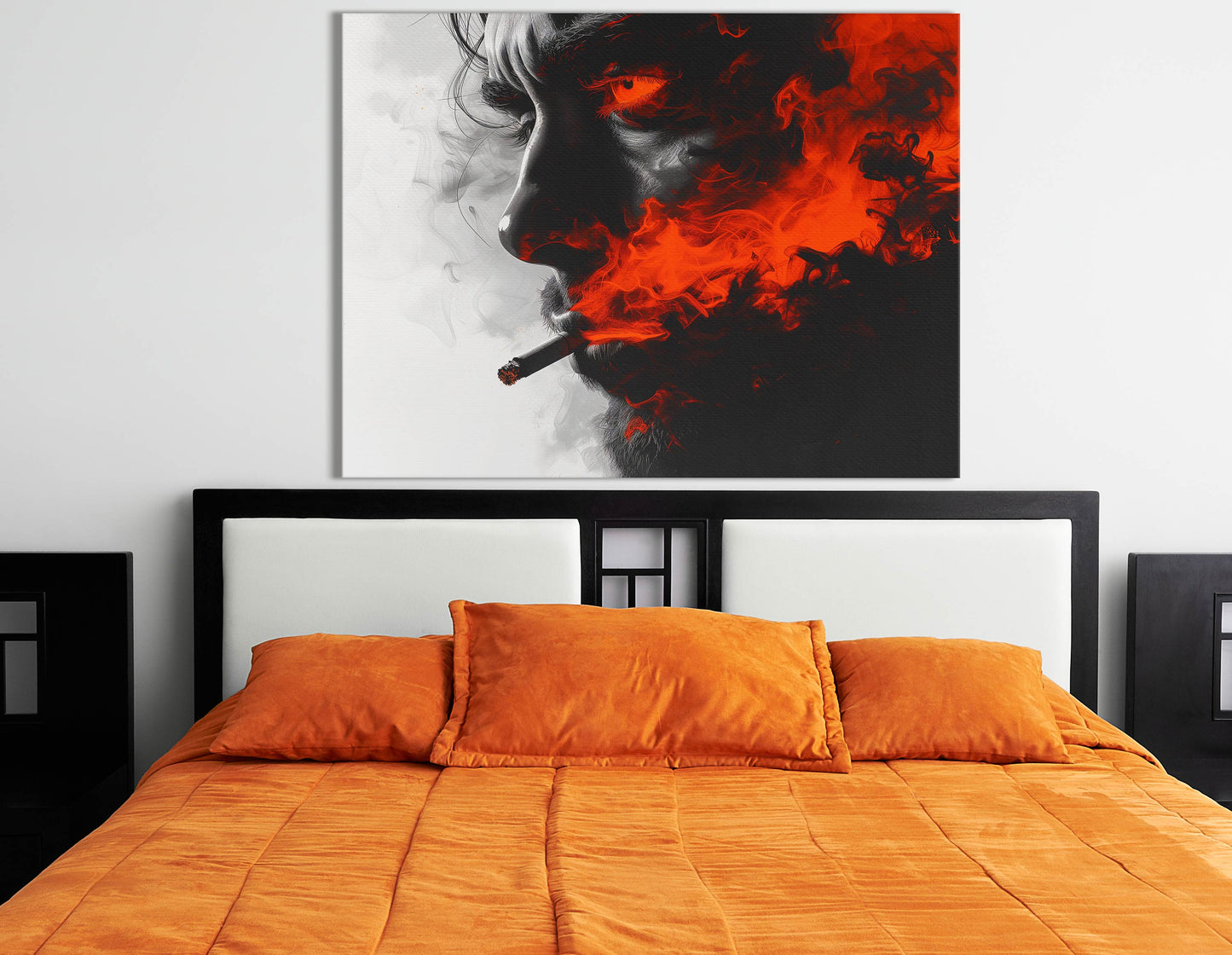 Dynamic Smoke and Ember Canvas Print  