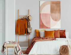 Cream and Pink Circle Canvas Art