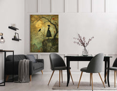 Fairy Tale Silhouette and Whimsical Tree - Canvas Print