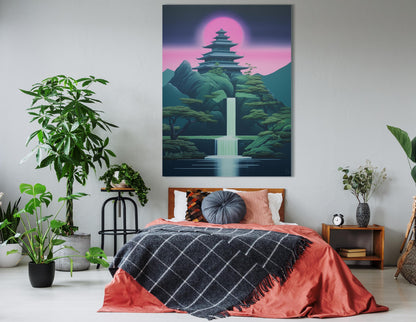 Pagoda Waterfall Wall Art