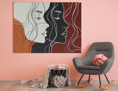 Modern Line Art Duo - Canvas Print