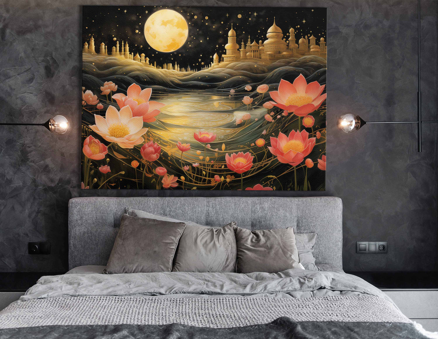  Nighttime Floral City Print