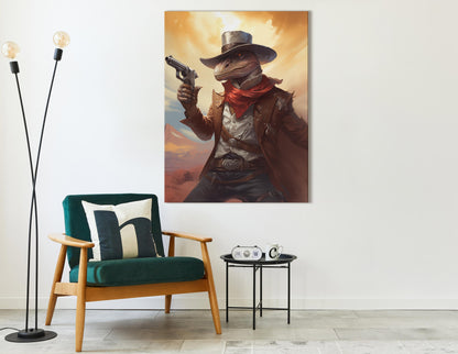 Cowboy Dinosaur Art Print