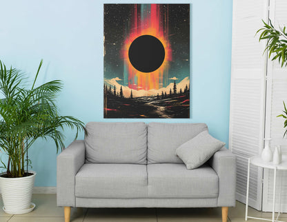 Solar Eclipse and Aurora Lights Wall Decor