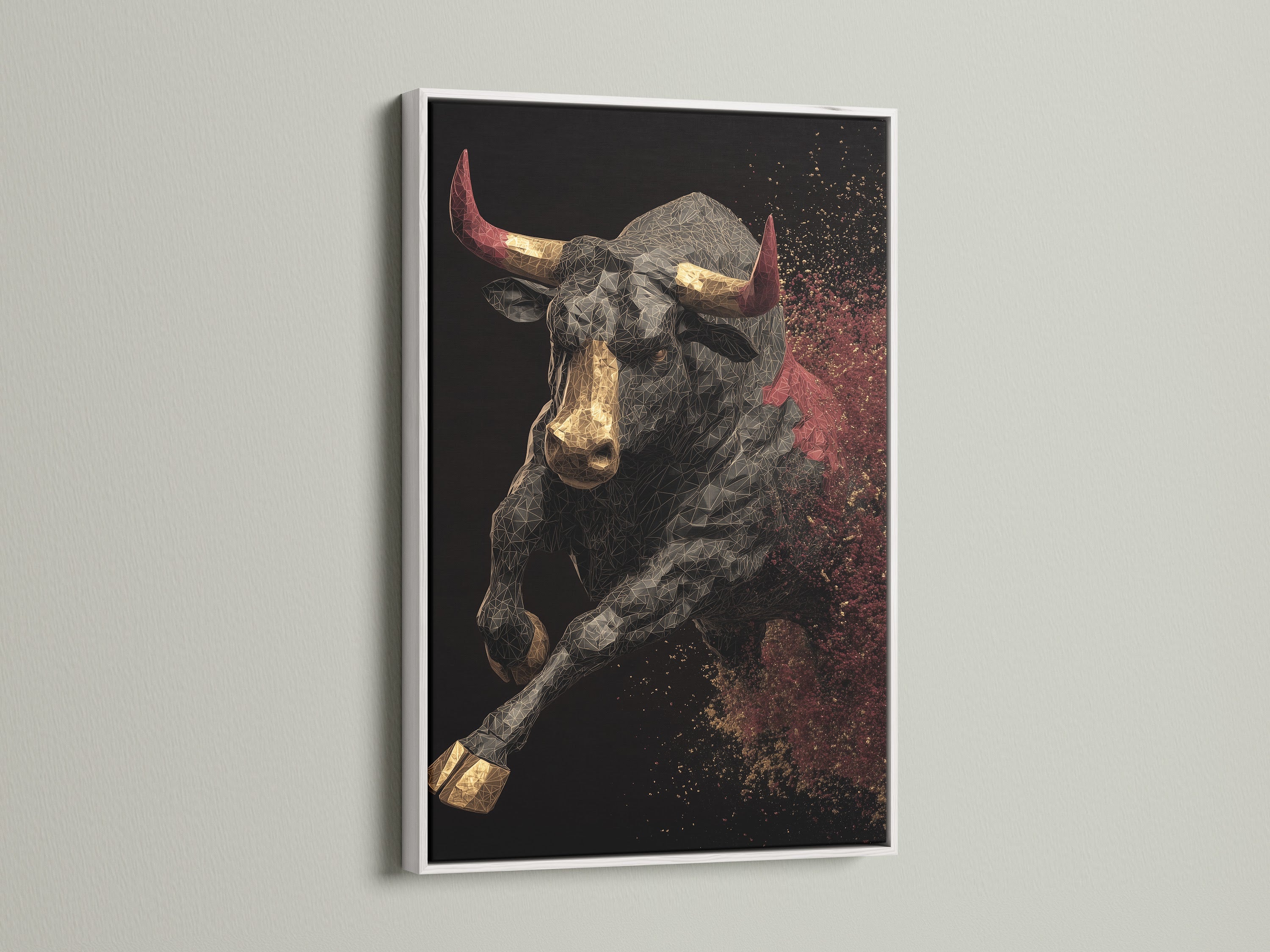 A white frame showcases modern art. The clean lines and bright color enhance the artwork. This frame offers a versatile look. It blends seamlessly with any decor style.