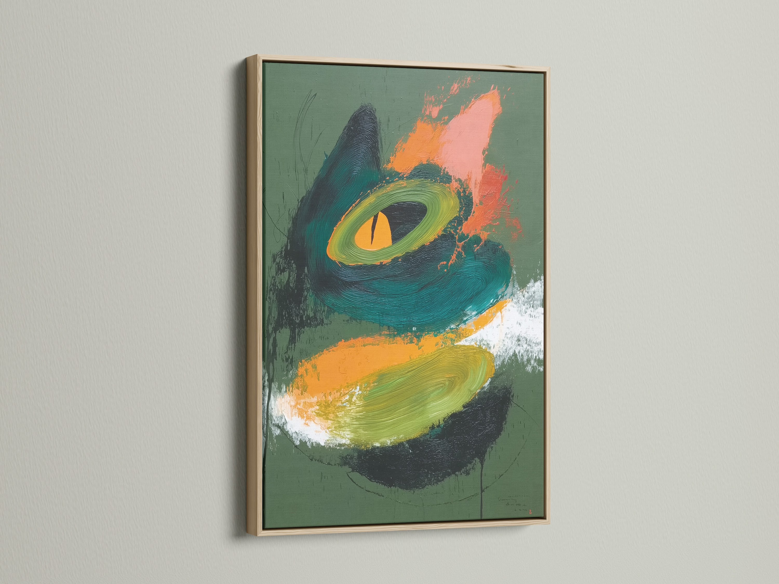 Discover the natural beauty of our oak frame. This frame enhances the art with its warm tones. The oak frame provides a classic and timeless look. Perfect for adding a touch of nature to your artwork.