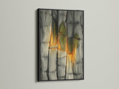 Artwork is elegantly presented in a black frame. The black frame adds contrast and drama to the artwork. This choice makes a bold statement. It is suitable for contemporary and classic settings. Black frames create a focal point.