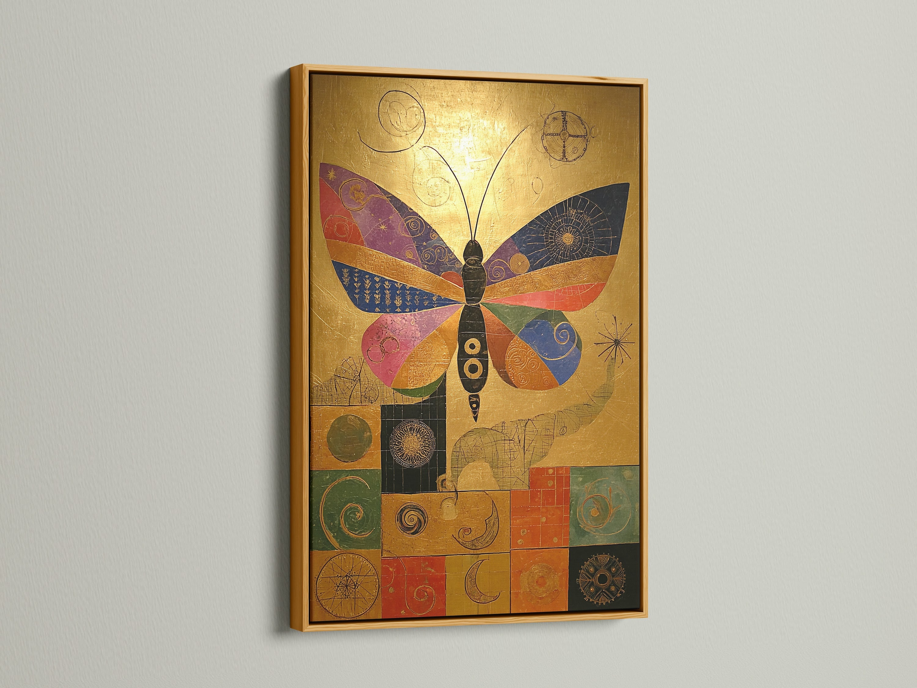 The gold frame will add a touch of luxury. It enhances the artwork's richness. It brings a glamorous feel to any space. Perfect for classic artwork. It will create a statement piece.