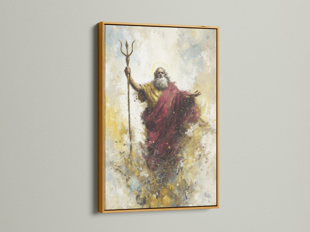 Artwork is presented in a gold frame. The gold frame adds a touch of luxury. The artwork has a regal presence. The frame is perfect for highlighting fine art or portraits.