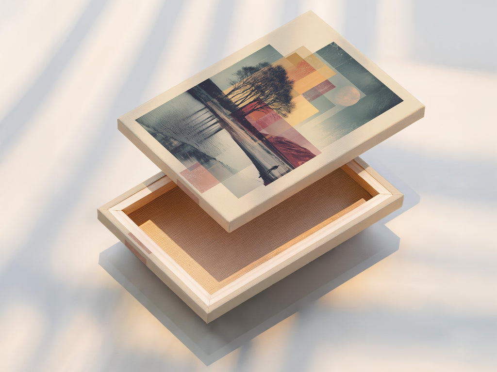 Abstract Geometric Canvas Art - Beige, Gray and White Print, Minimalist Modern Artwork, Neutral Wall Decor, Living Room, Bedroom or Office Art