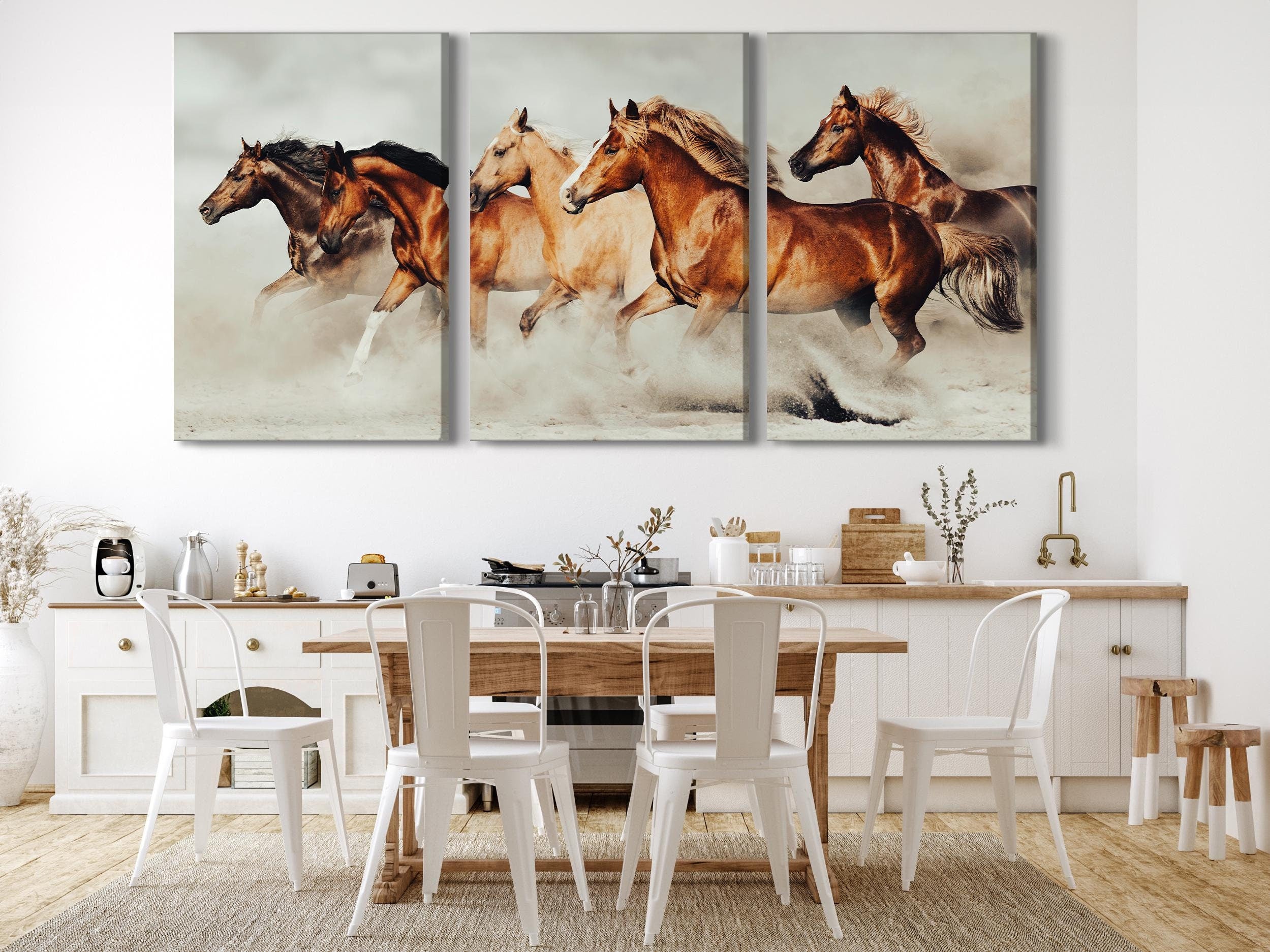 Paardenmuurkunst - Oversized paardencanvasprint, grote paardenkunstprint, galopperend paardenkunstwerk, cadeau-idee voor paardenliefhebbers, decoratie boven de bank