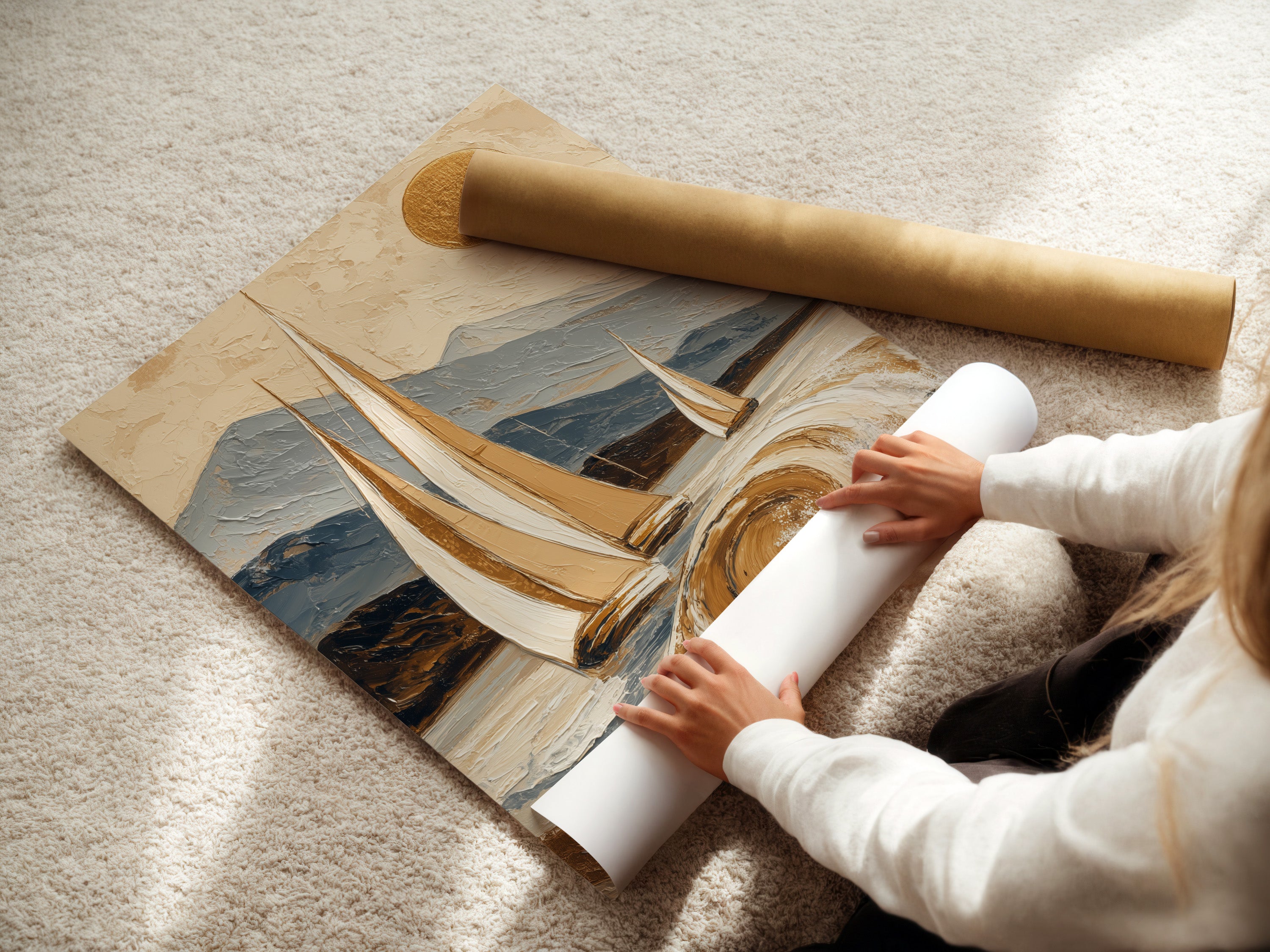 Sailboat Ocean Wave Art - Vintage Nautical Painting, Coastal Wall Decor, Mountain Seascape Print, Beach House Art, Maritime Decor