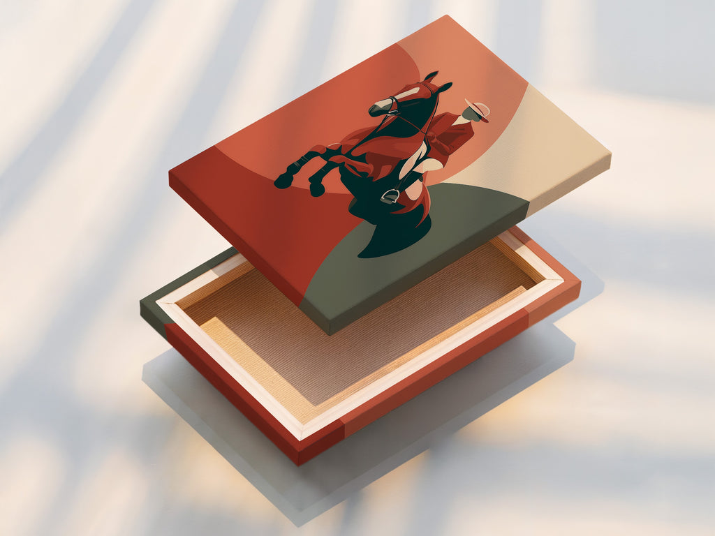 A stretched canvas print. The artwork is ready to hang. The canvas adds texture and depth to the image. The stretched canvas provides a professional gallery-wrapped appearance. It enhances the artwork's visual appeal.