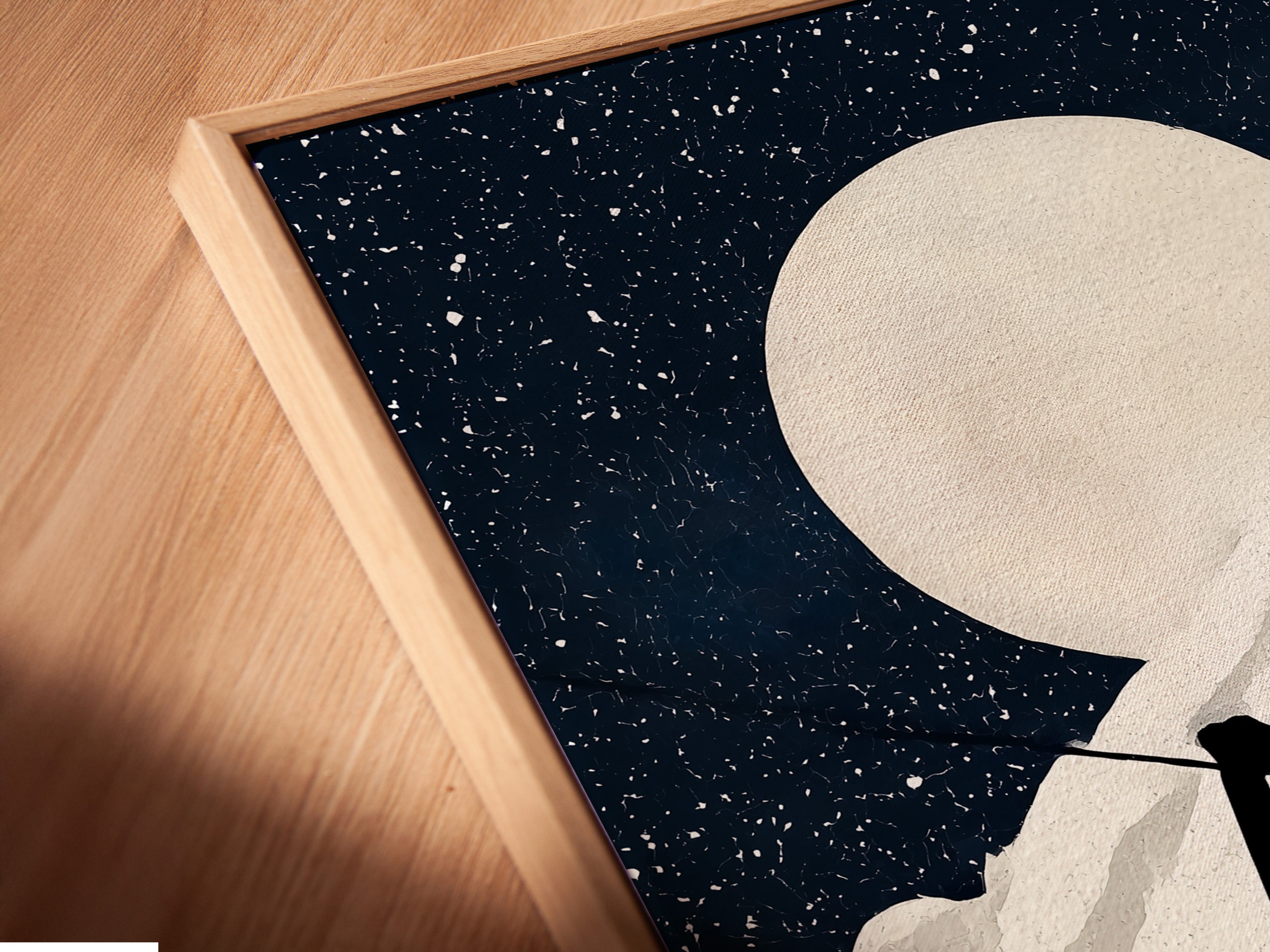 A close-up angled view shows a canvas print in a floating frame. The mountain railway art adds vintage cable car charm to your wall. The fine art print is great for alpine adventure decor in a modern or lodge-style setting.