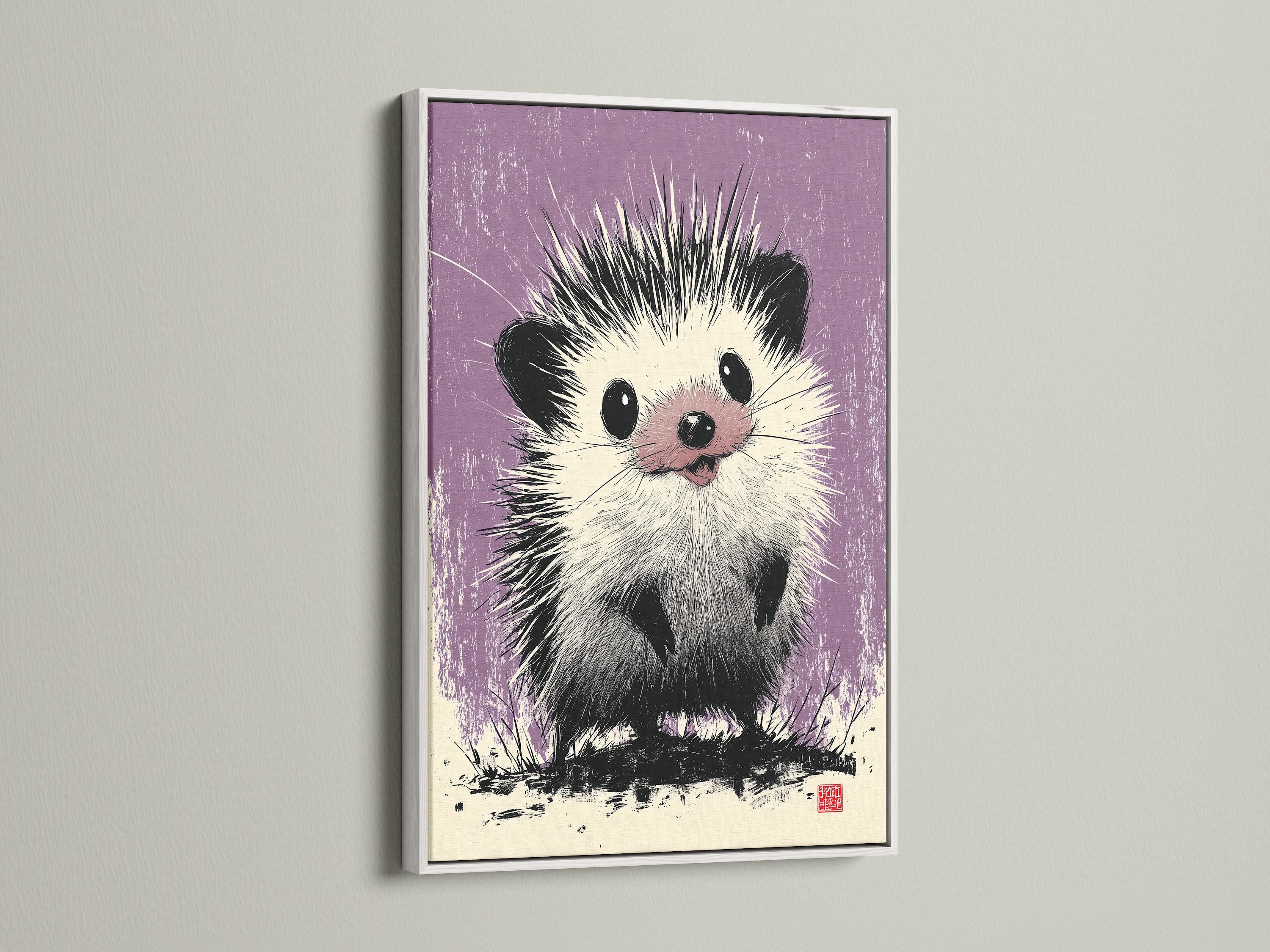 A white frame accentuates a vibrant artwork. The clean white finish offers a modern touch. See how a white frame makes colors pop. Ideal for contemporary homes seeking stylish art solutions.