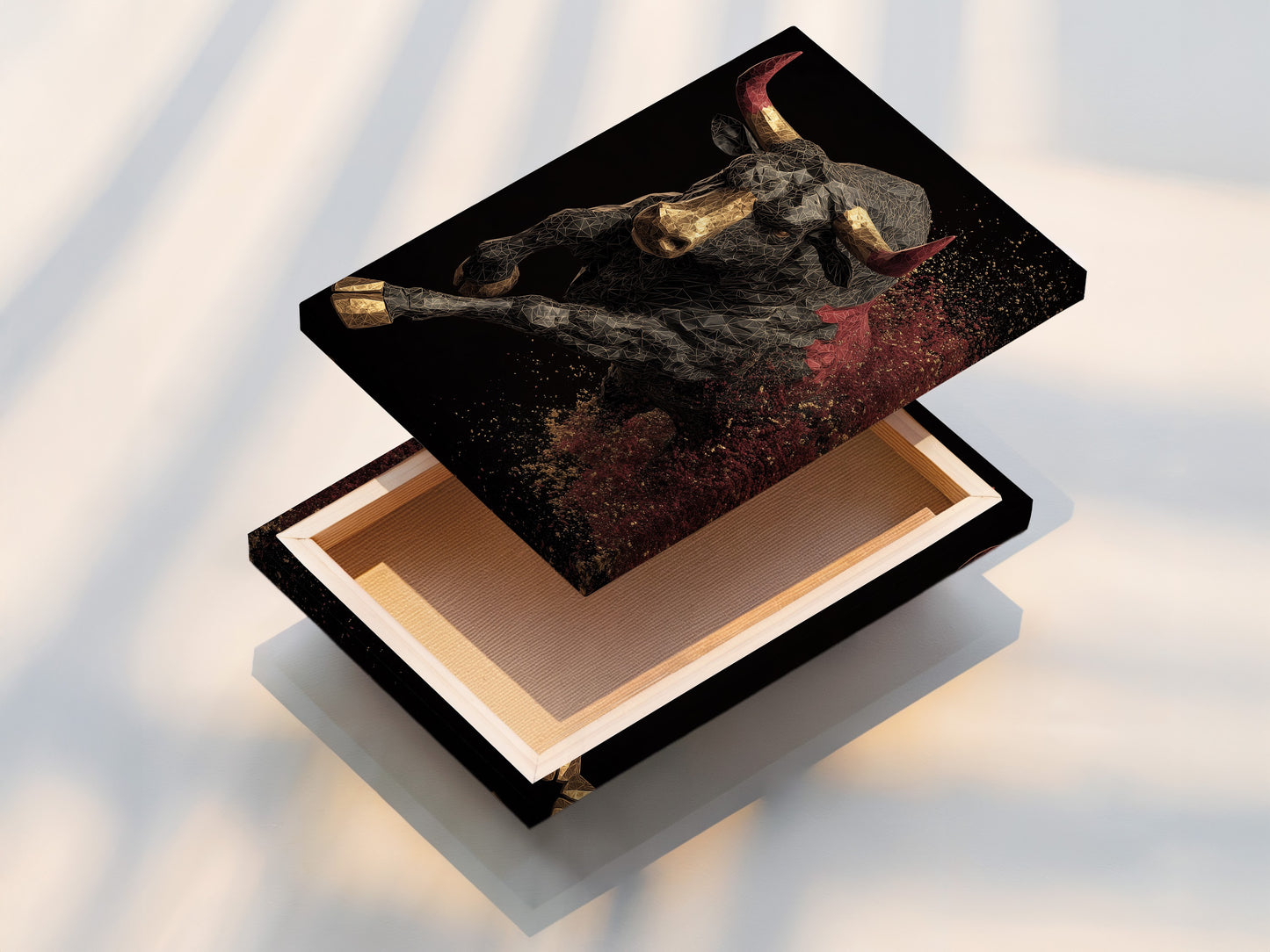 A stretched canvas print is ready to hang. The artwork wraps around the frame. Creating a gallery-worthy piece. Its vibrant colors and sharp details enhance any room.