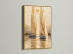 Sailboat Sunset Painting - Nautical Wall Art, Ocean Seascape Canvas Print, Coastal Home Decor, Maritime Art, Boat Artwork