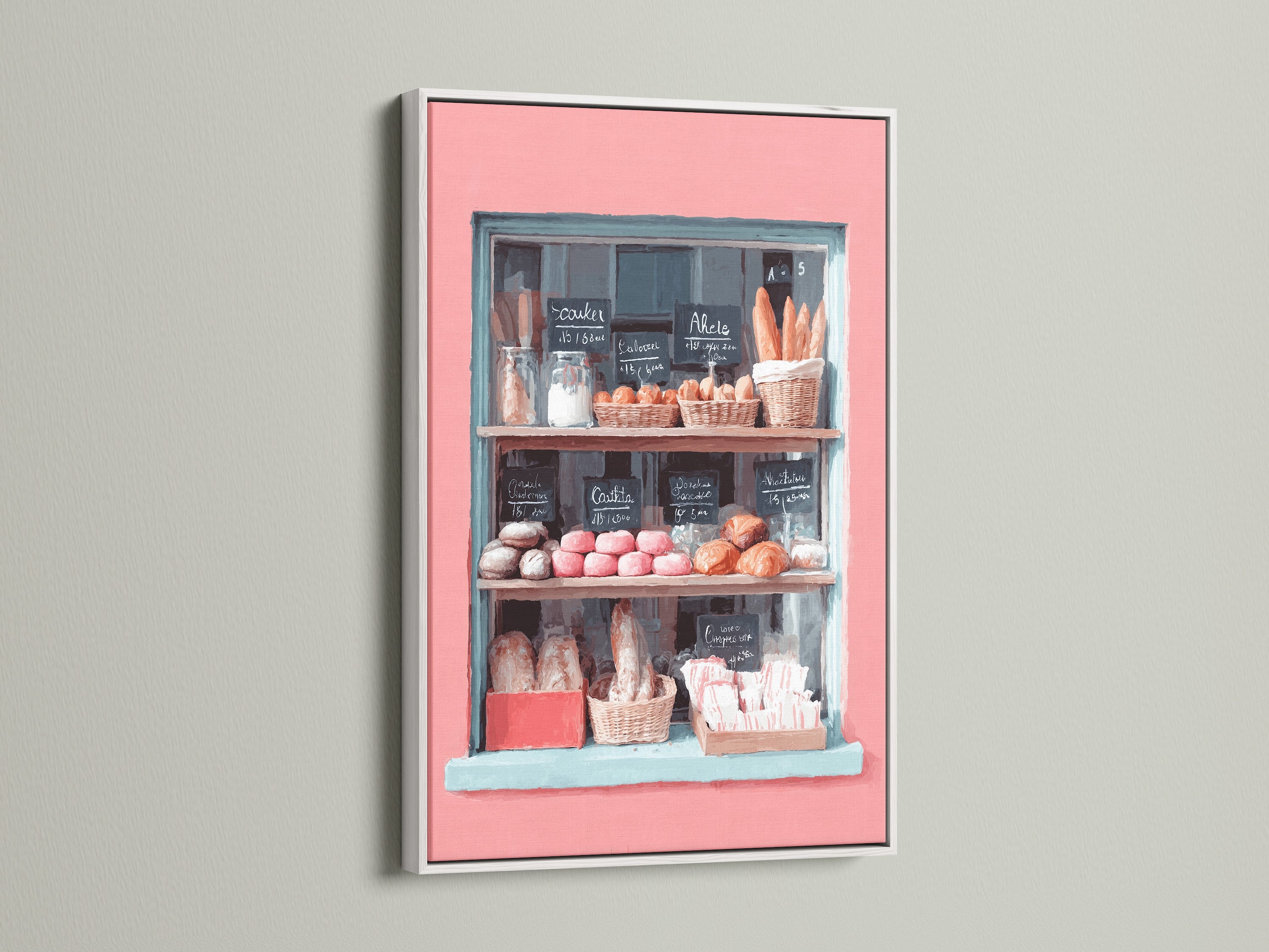 The art is presented in a white frame. The clean and minimalist frame enhances the artwork. The white frame offers a modern and sleek look. This artwork brightens up any space. It creates a fresh and airy feel. Great for bedrooms or offices. The frame allows the art to stand out.