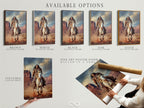 Native American Warrior Canvas Print - Western Horse Art, Southwestern Wall Decor for Office Man Cave