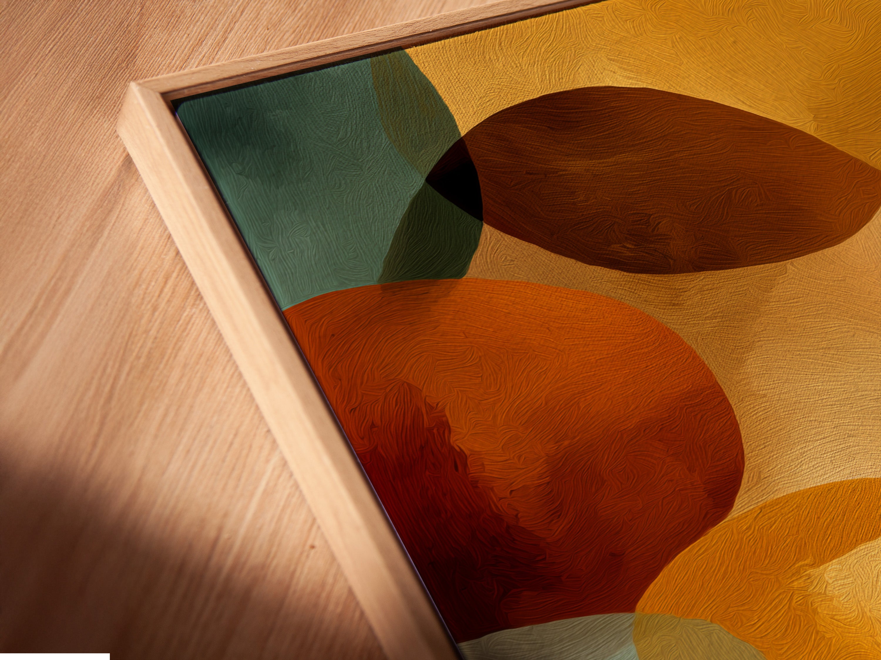 Abstract Geometric Canvas Print - Modern Organic Shapes Wall Art, Contemporary Home Decor for Living Room