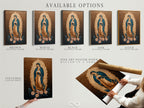 Explore available options like a stretched canvas print. Also see fine art poster paper and floating frame. The Virgin Mary art is customizable to your taste. The Our Lady of Guadalupe print enhances religious spaces. Find sacred art perfect for Catholic home decor.