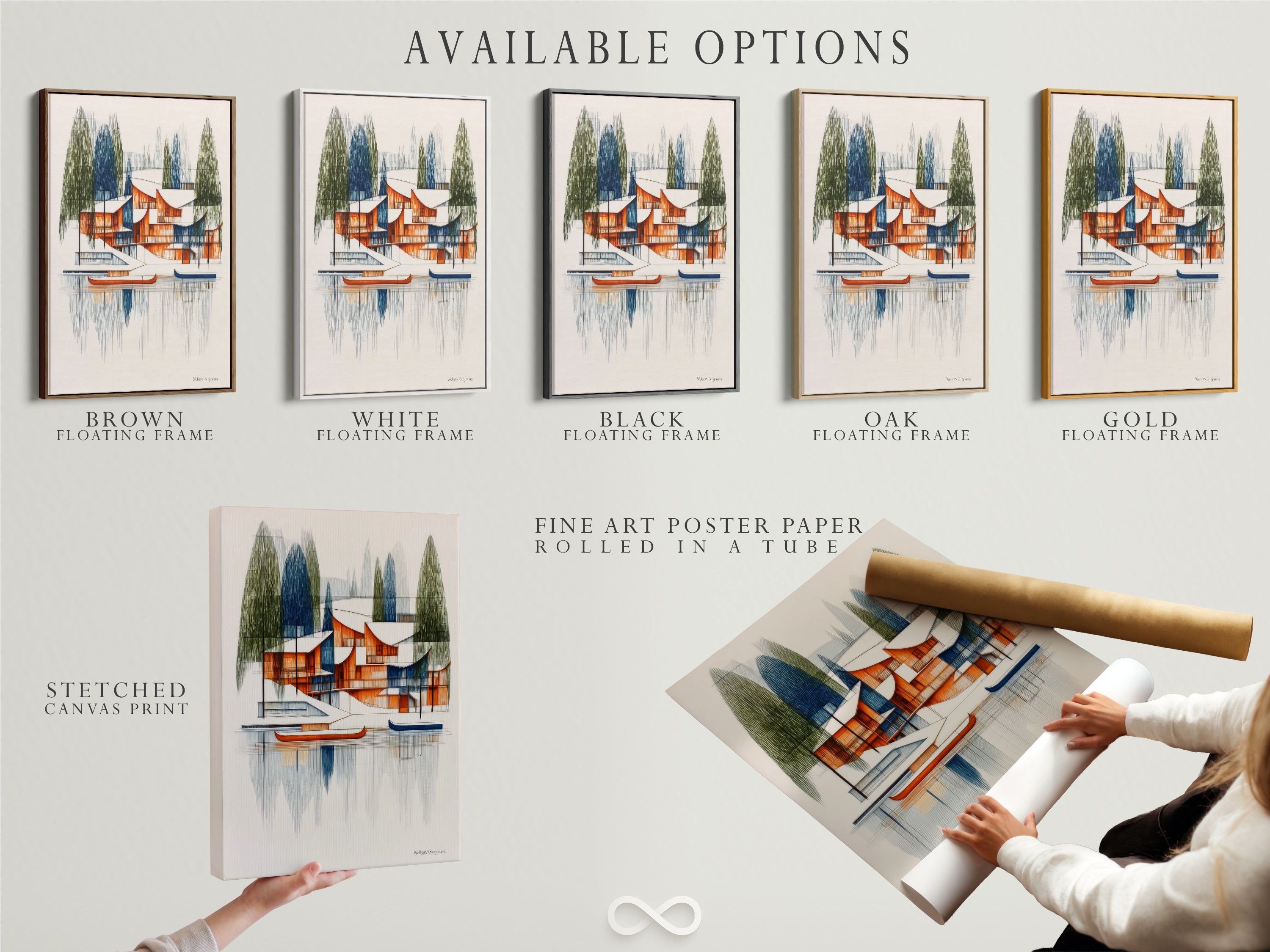 Explore available options for the architectural lake house art. Choose from stretched canvas prints fine art poster paper or floating frame options. Customize your art to match your style and decor. Elevate your space with modern art.