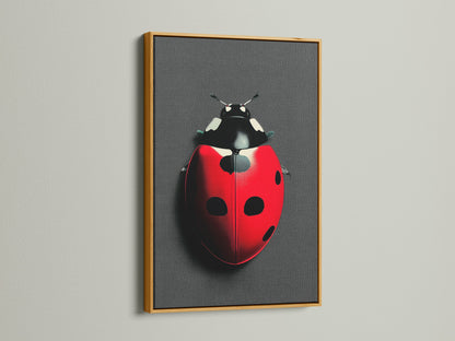 The ladybug artwork is elegantly presented in a gold frame. The red and black beetle print is a sophisticated addition to any room. This insect artwork is perfect for those seeking contemporary wall decor. Bring a touch of nature indoors with this beetle decor.