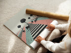 A woman carefully rolls a fine art poster paper print. This ensures safe shipping and handling. Get your cow artwork delivered in perfect condition. Choose fine art paper for your surreal animal artwork.
