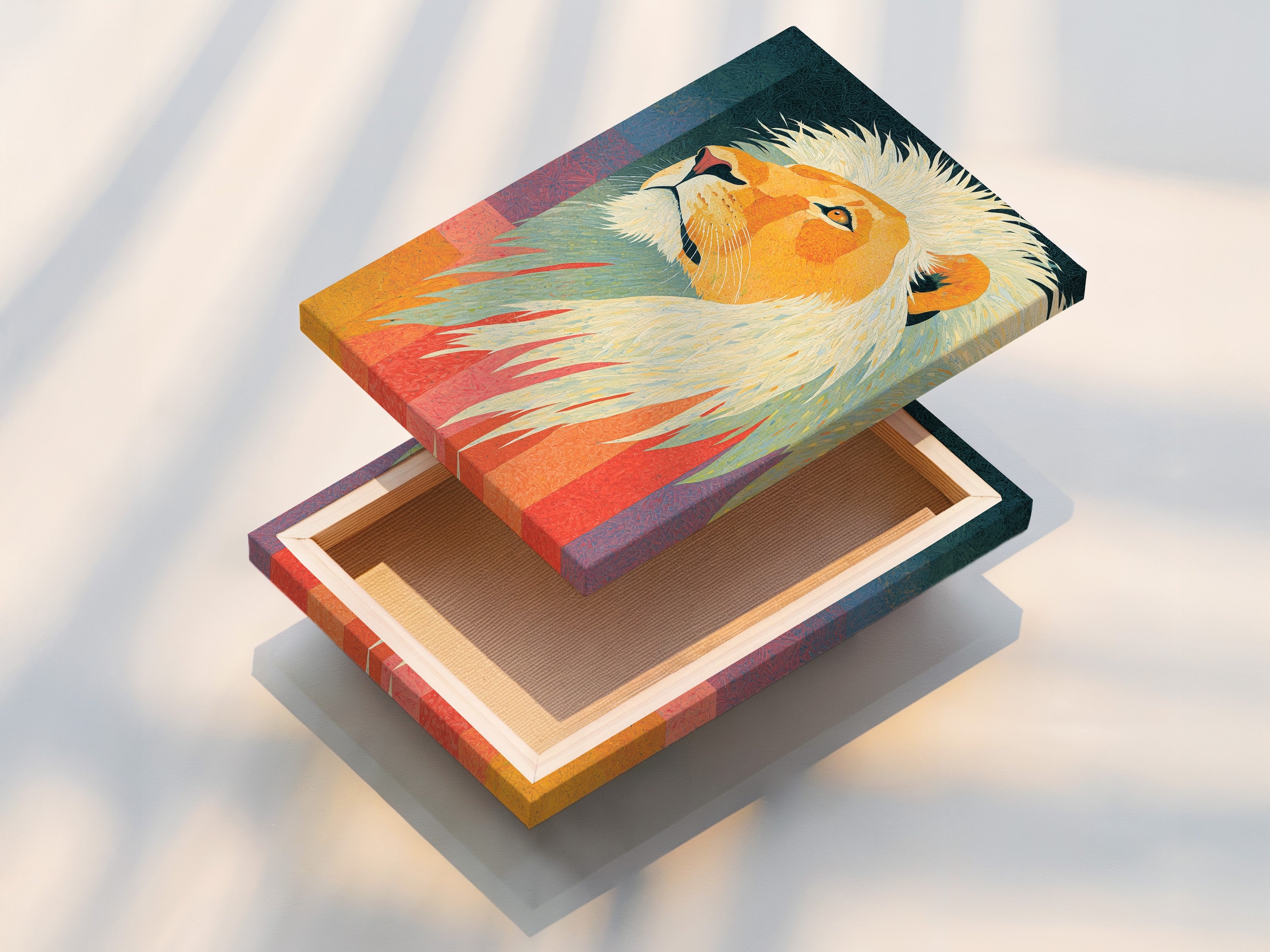 This image shows a stretched canvas print. The canvas print is ready to hang. The artwork is vibrant and detailed. Discover the quality of our canvas prints. They are perfect for any space.