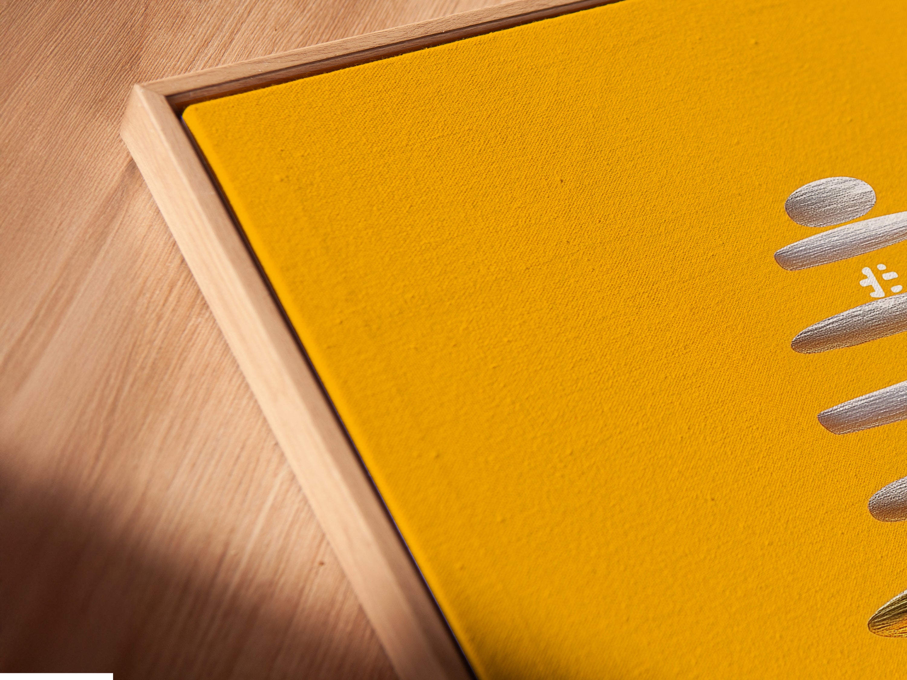 Close-up of a Zen Stone Canvas Print in a Floating Frame. The floating frame gives the artwork a modern gallery look. This serene art is perfect for creating a calming atmosphere. A zen gift idea.