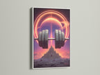 This is the white frame option. This neon wall art is great for space fitness art. The gym canvas print will look great in any workout room. Consider this sci-fi poster.